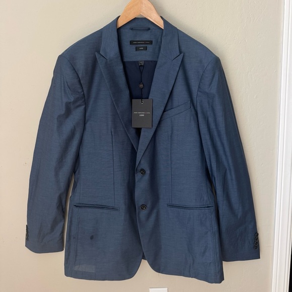 NWT JOHN VARVATOS Luxe 2 Button Cotton Blazer "Oiled Blue" Size 42 Not Pristine - Picture 13 of 14